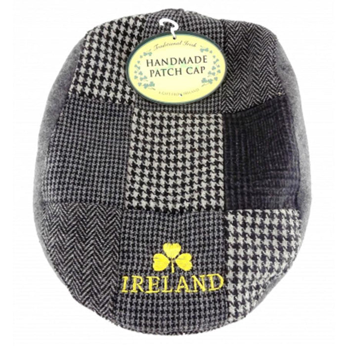 Ireland Black Patchwork Flat Cap
